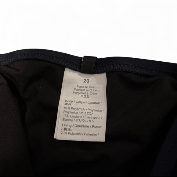 J. Crew Women's Plus Sz 20 One Piece Deep V Ruffle Swimsuit Dark Navy Blue - Picture 4 of 4